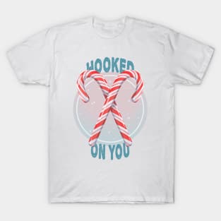 Hooked on You retro Christmas candy canes T-Shirt